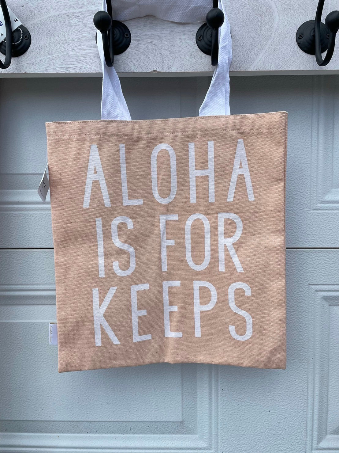 SoHa LIVING ハワイで大人気のトートバッグ  ALOHA IS FOR KEEPS ピンク L