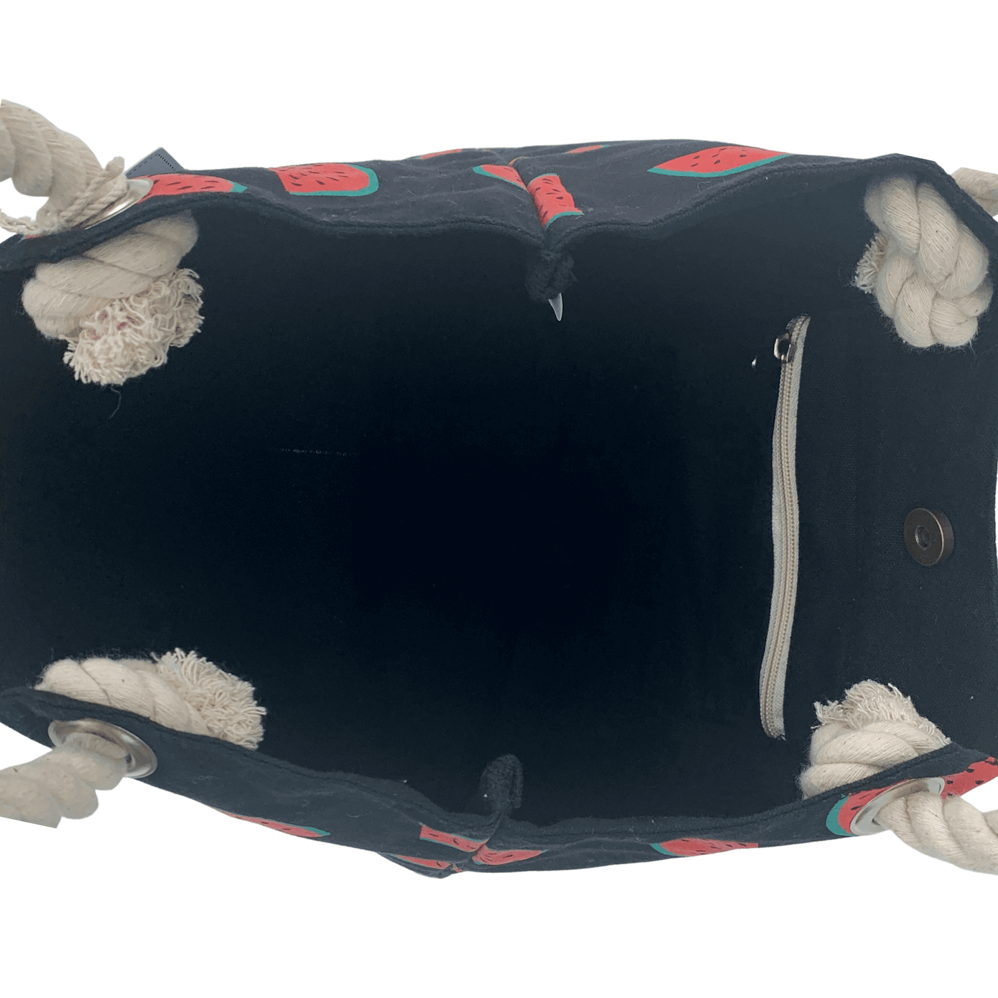 WHOLE FOODS MARKET トートバッグ TAG ALOHA製 ブラック スイカ柄