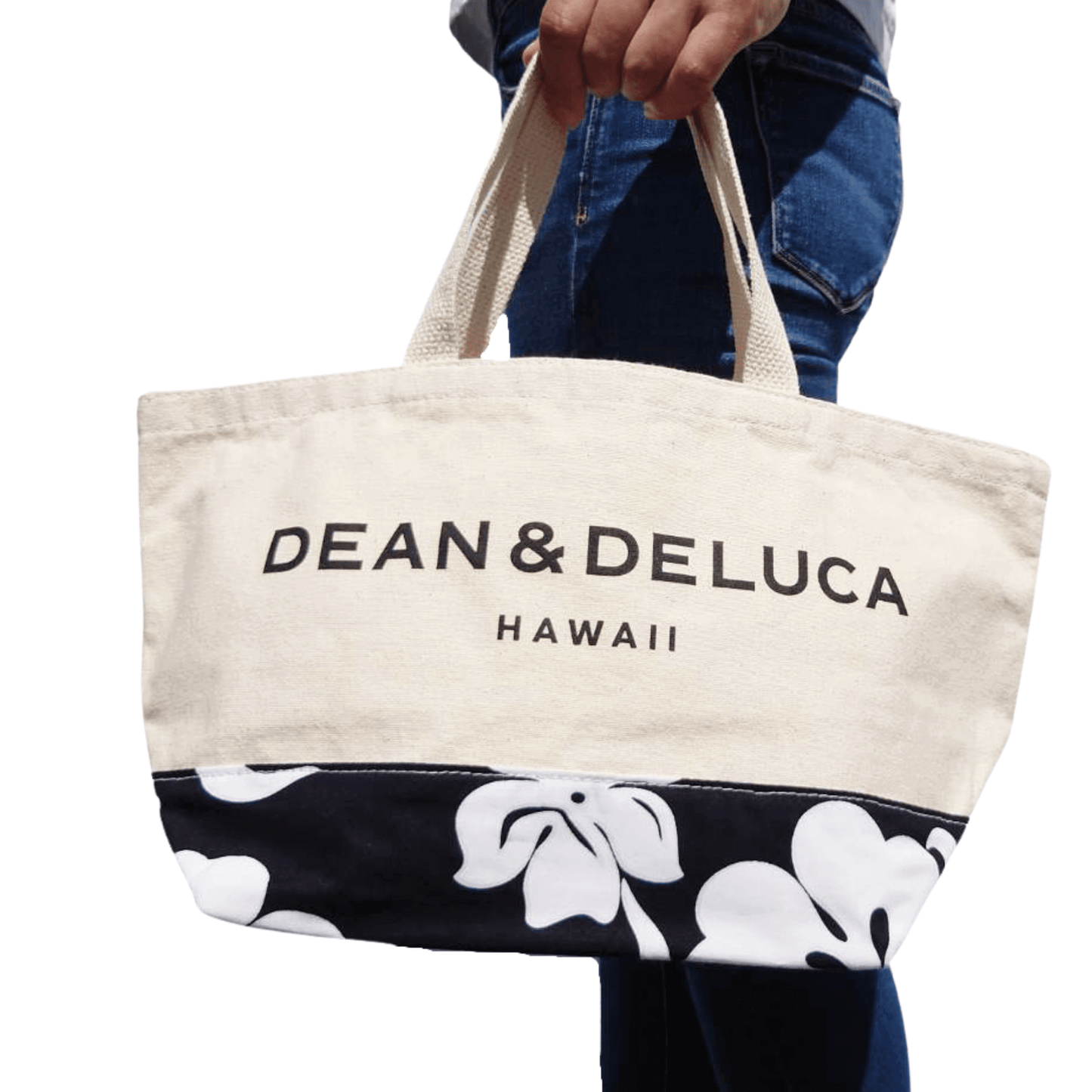DEAN &DELUCA トートバッグ ロイヤルハワイアン限定 入手困難なHawaii限定モデル ナチュラル ハイビスカス柄 Sサイズ