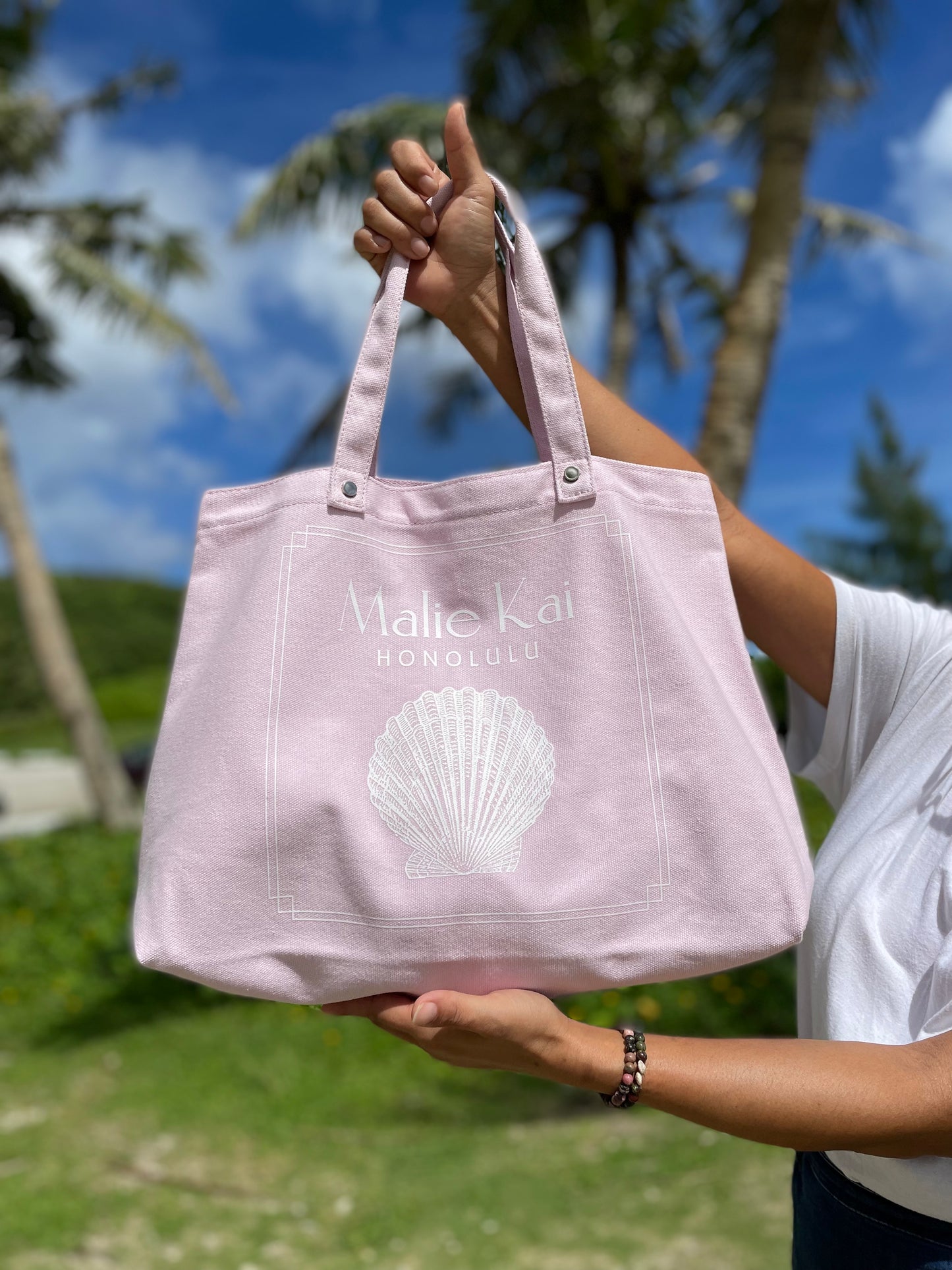 Malie Kai トートバッグ ホノルル ピンク L