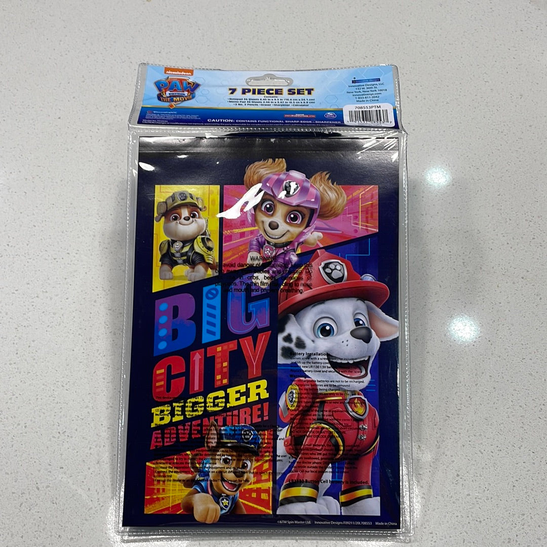 Paw patrol パウ・パトロール 文房具 7点セット ノート メモ帳 鉛筆 消しゴム 鉛筆削り 消しゴム 計算機