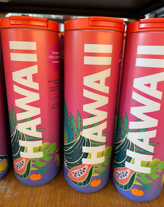 STARBUCKS タンブラー パパイヤ ピンクパープル ハワイ限定