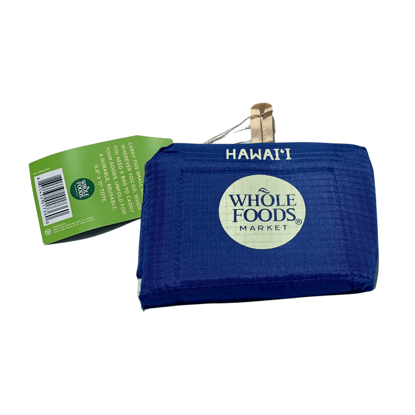 WHOLE FOODS MARKET コンパクトエコバッグ ブルー L