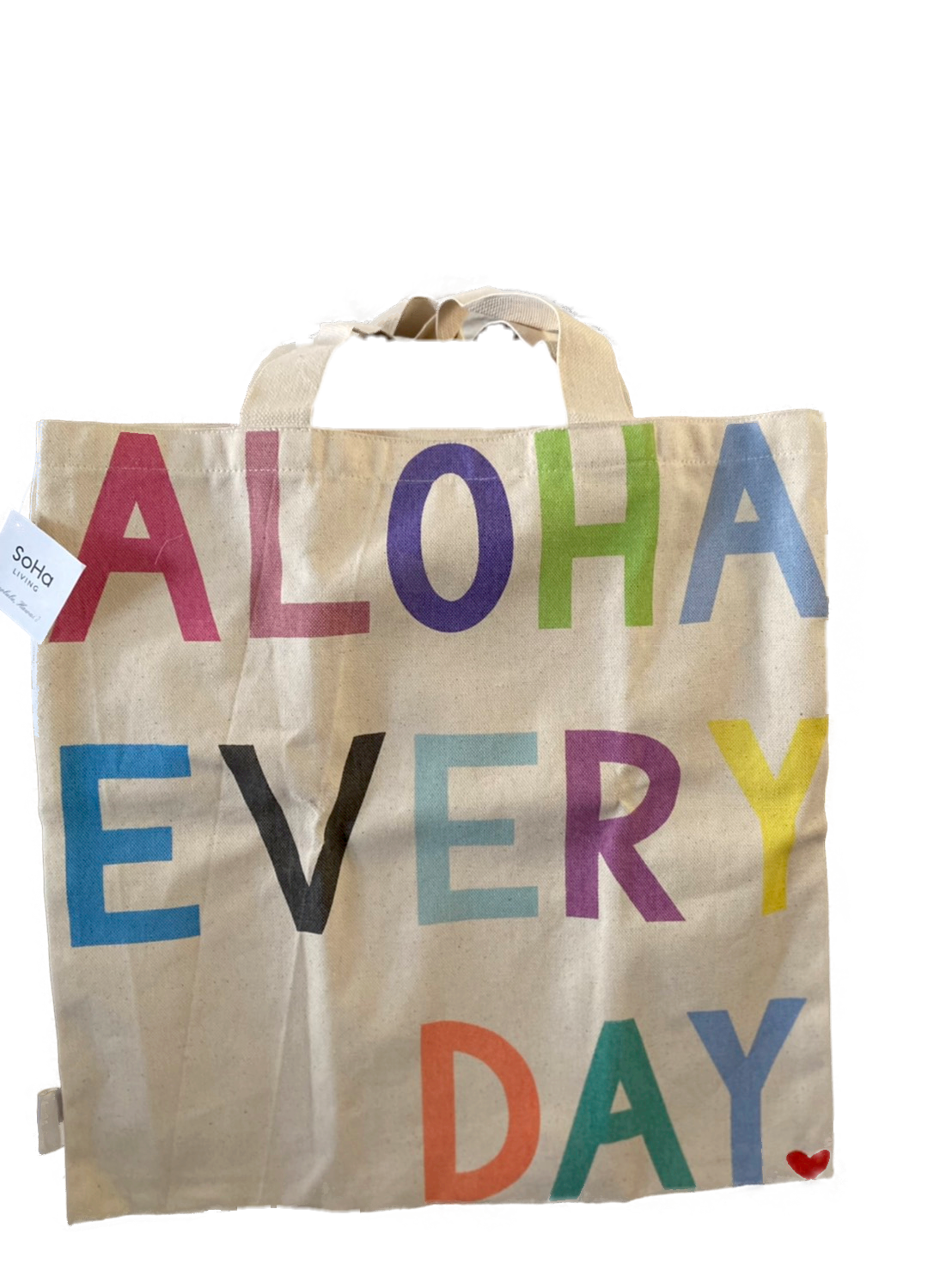 SoHa LIVING 日本未上陸のハワイ人気店 ALOHA EVERY DAY トートバッグ ナチュラル L